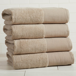 Cotton Linen-Like Border 6-Piece Towel Set - Priya Collection