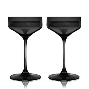 Reserve Nouveau Crystal Coupe Glasses in Smoke Set of 2