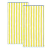 Oversized Striped Border Cabana Beach Towels - Santa Cruz