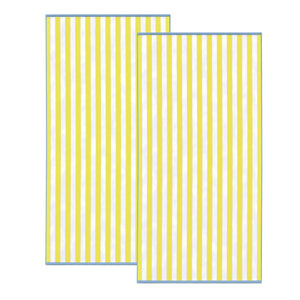 Oversized Striped Border Cabana Beach Towels - Santa Cruz