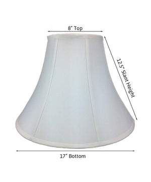17"W x 13"H White Bell Shantung Shade