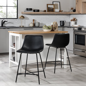 Xuma Urban Industrial Faux Leather Seating Collection (Dining Chair or Counter Stool), Set of 2