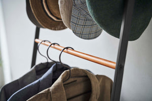 Coat Rack with Hat Storage (66" H)  - Steel + Wood
