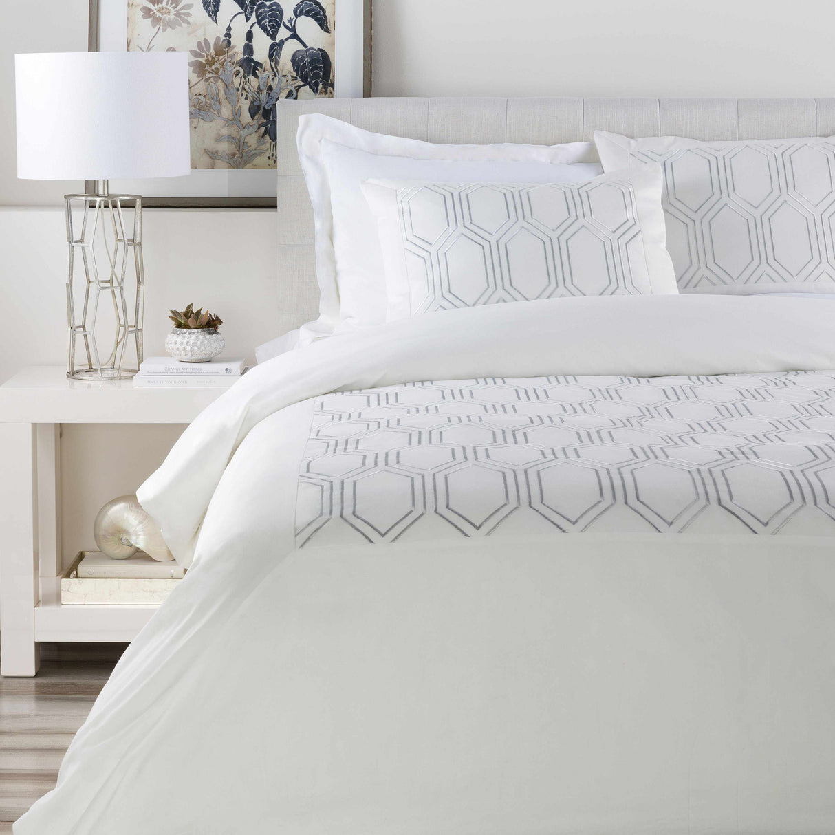 Benkovac White Bedding - Euro Sham Only