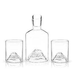 Mountain Crystal Decanter and Tumbler Set