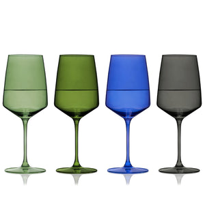 Reserve Nouveau Crystal Wine Glasses in Seaside Set of 4