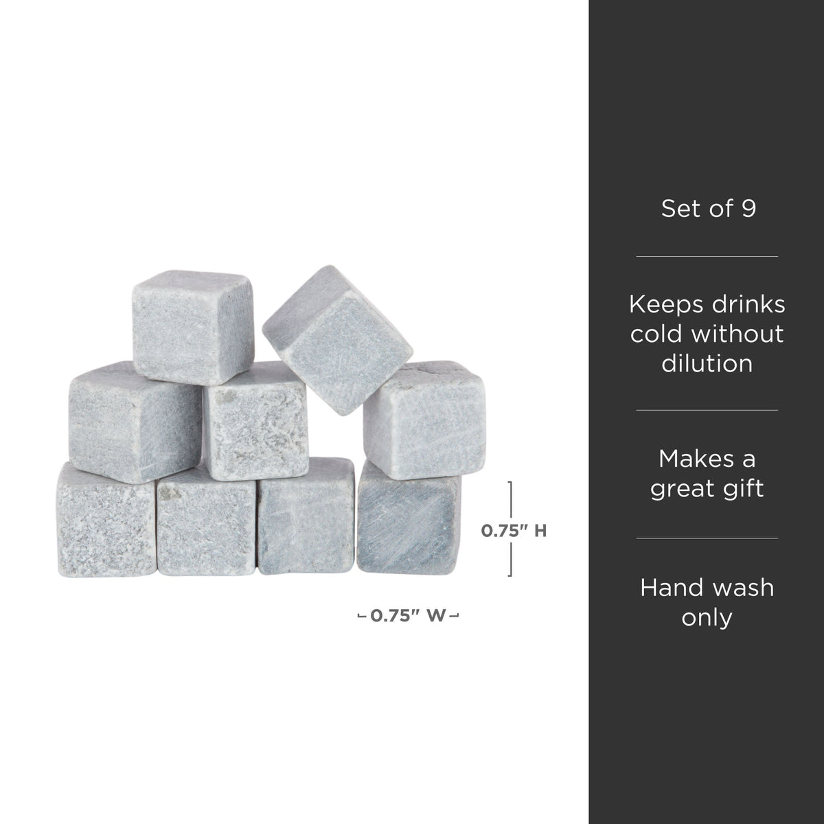 Glacier Rocks Soapstone Cube Set of 9