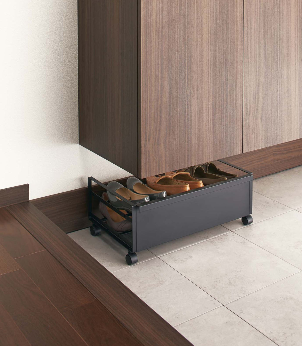 Rolling Shoe Rack (9" H)  - Steel