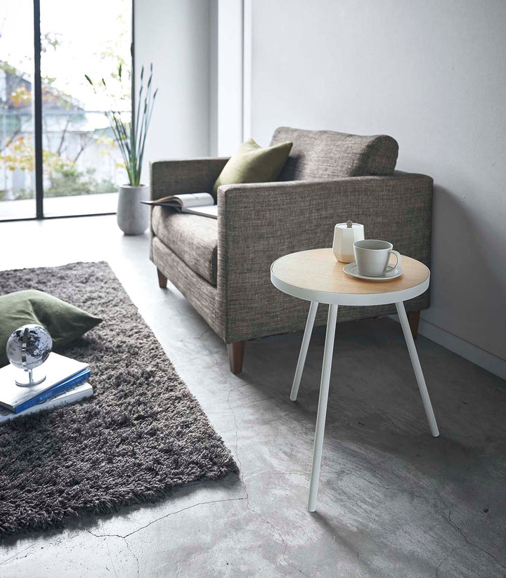 Side Table (20" H)  - Steel + Wood