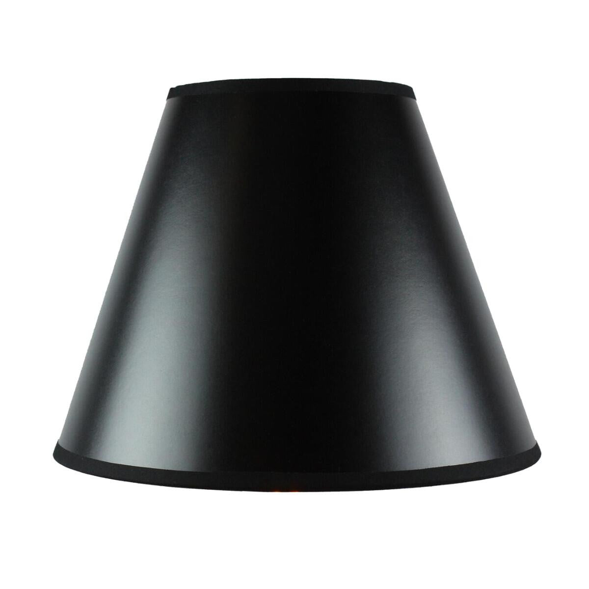 12"W x 10"H Bold Black with True Gold Lining Hard Back Empire Lampshade