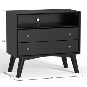 Flynn Large Nightstand, Black