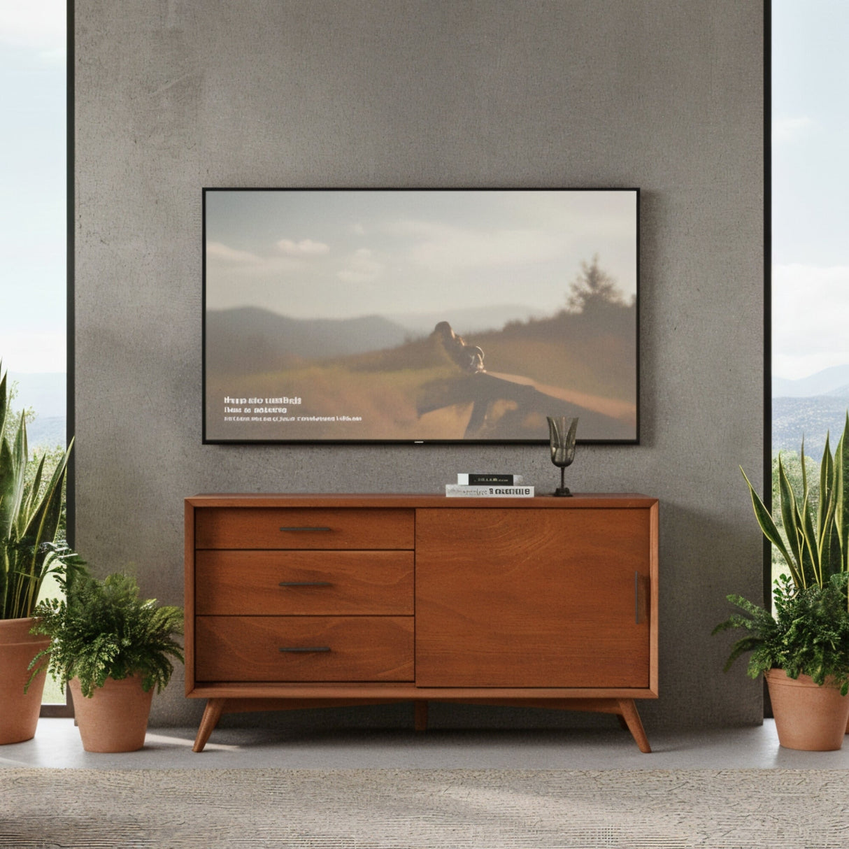 Flynn Small TV Console, Chestnut
