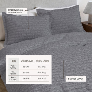 100% Cotton Honeycomb Waffle Duvet Set - Mattea Collection