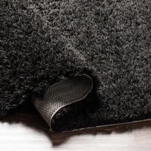 Siari Black Shag Area Rug - Clearance