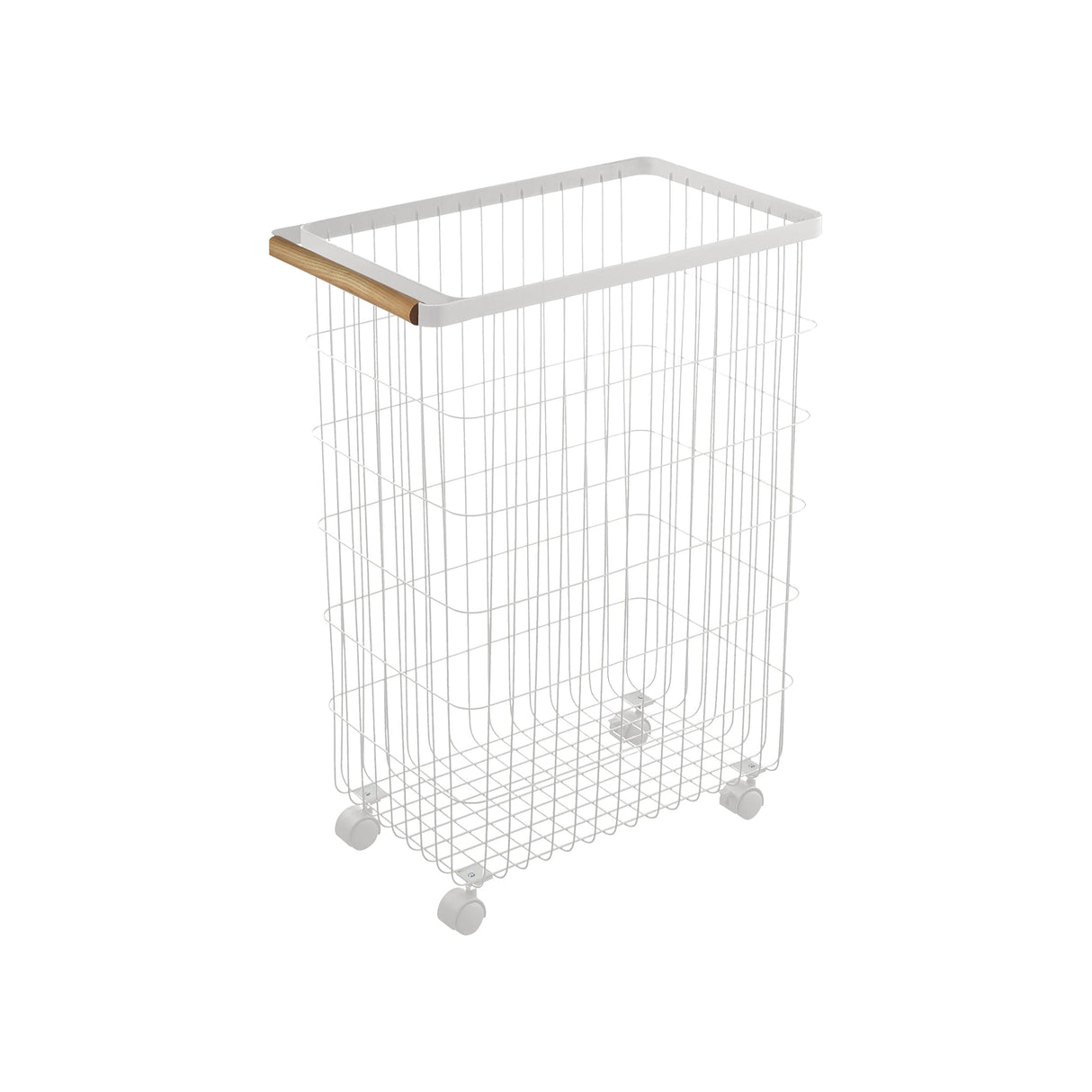 Rolling Wire Basket (24" H)  - Steel + Wood