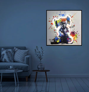 Dancing Street Art Figure LED Light – Modern LED Sculpture with X Eyes