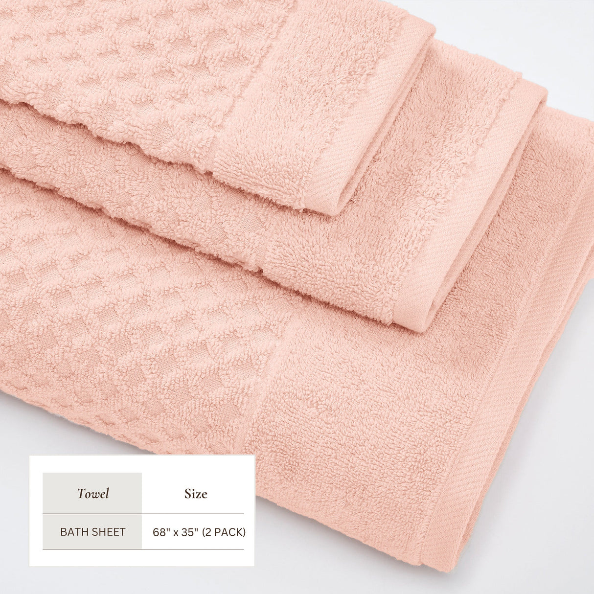 Cotton Diamond Waffle Weave Bath Towel Set - Grayson Collection