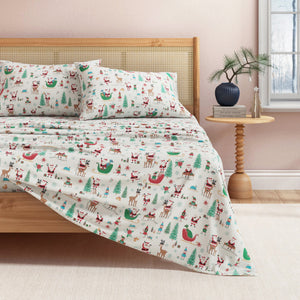 4-Piece Turkish Cotton Christmas Flannel Sheet - Whittaker Collection