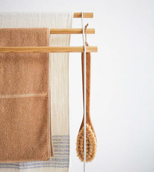 Bath Towel Rack (32" H)  - Steel + Wood