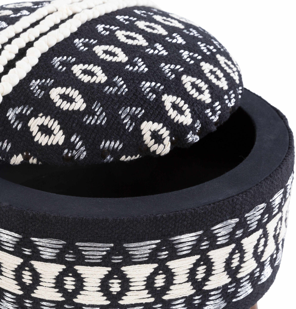 Oberkappel Black Ottoman