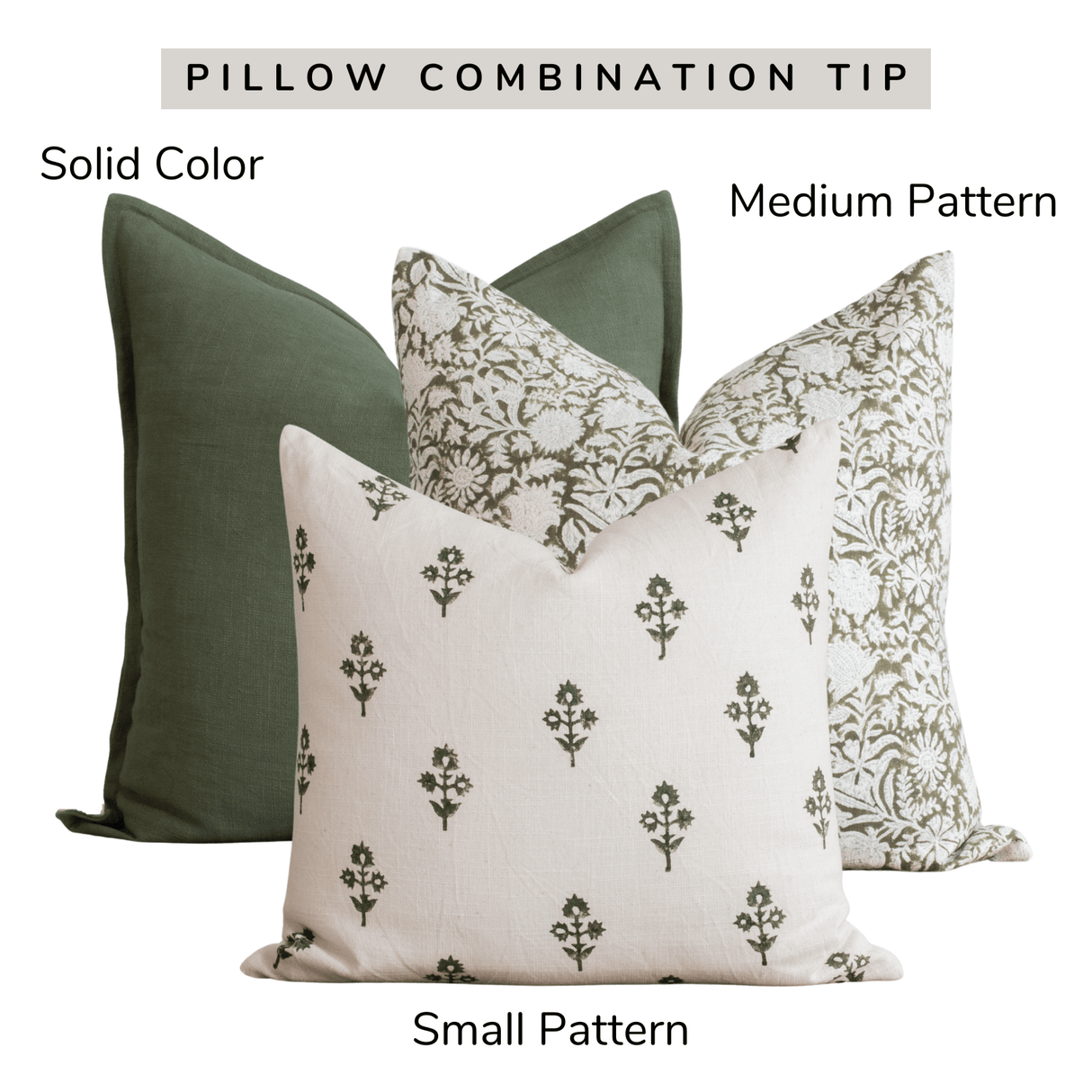 Gávea Solid Color Pillow Cover | Olive Green