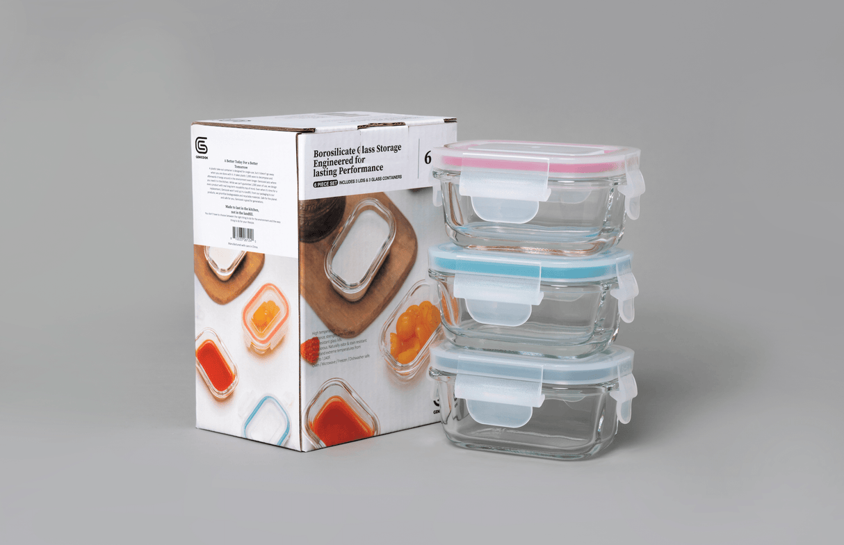 Mini Glass Container Set - Rectangular