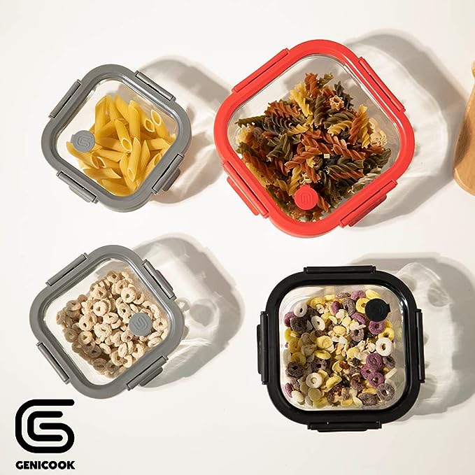 Glass Containers & Lids - Square