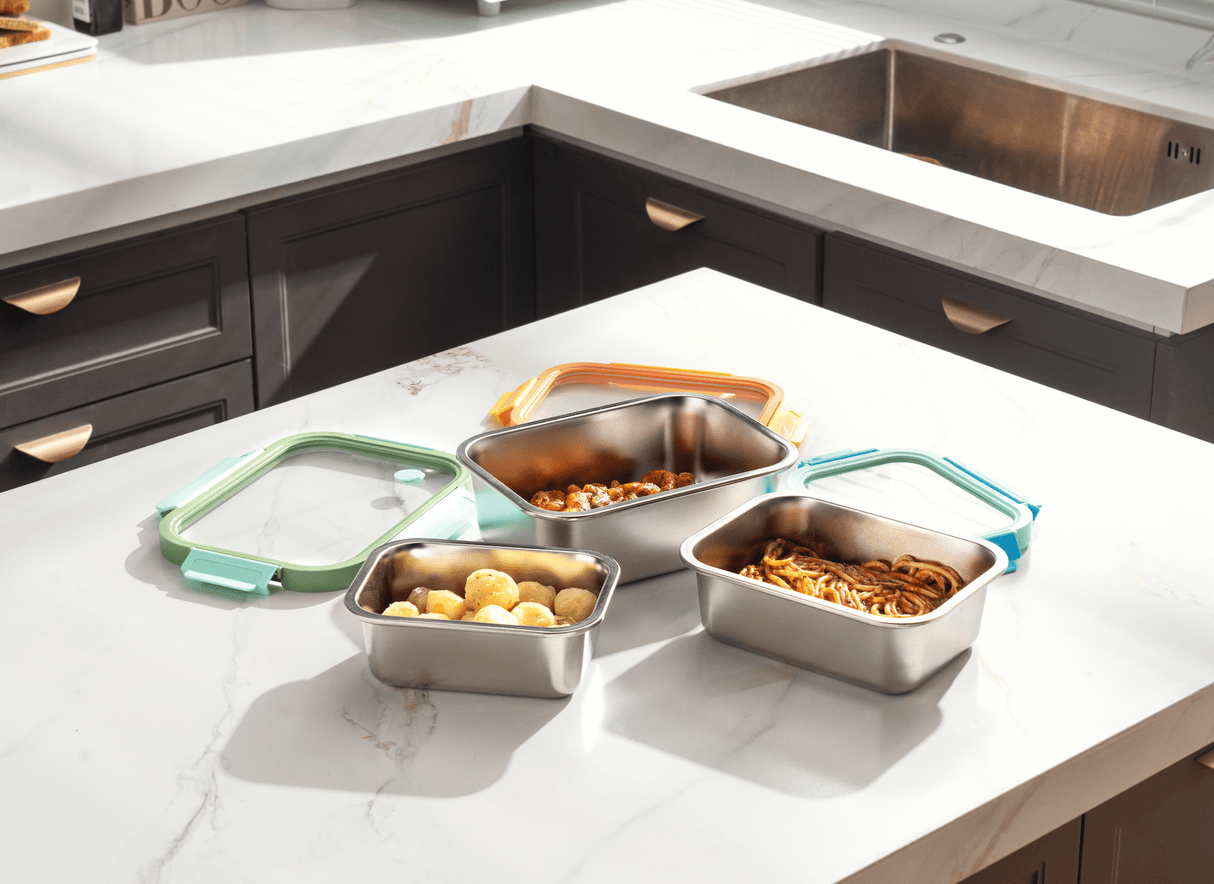 Multicolor Microwave Safe Stainless Steel Set
