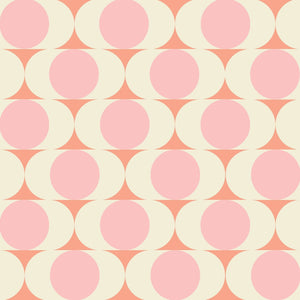 Mid Century Modern Wallpaper - Retro Pink and Peach Circles