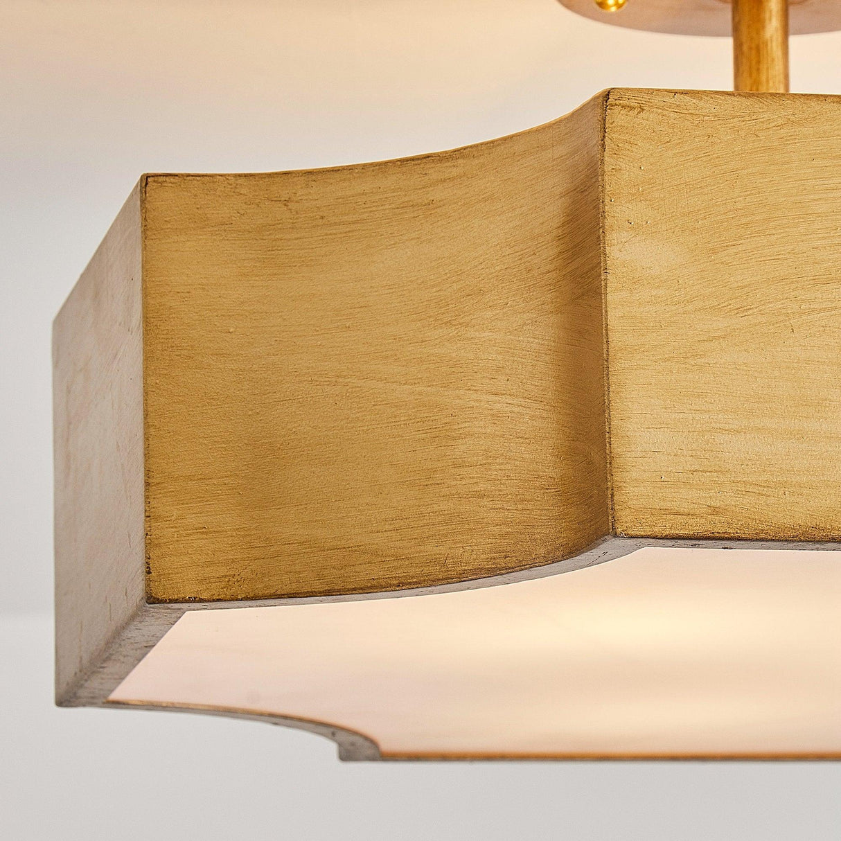3-Light Vintage Golden LED Semi Flush Mount Light for Entrance, Closet, Kitchen