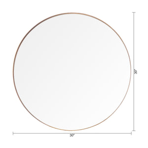 Golden Modern Round Framed Wall Mirror