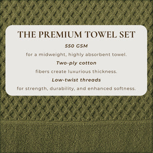 Cotton Diamond Waffle Weave Bath Towel Set - Grayson Collection