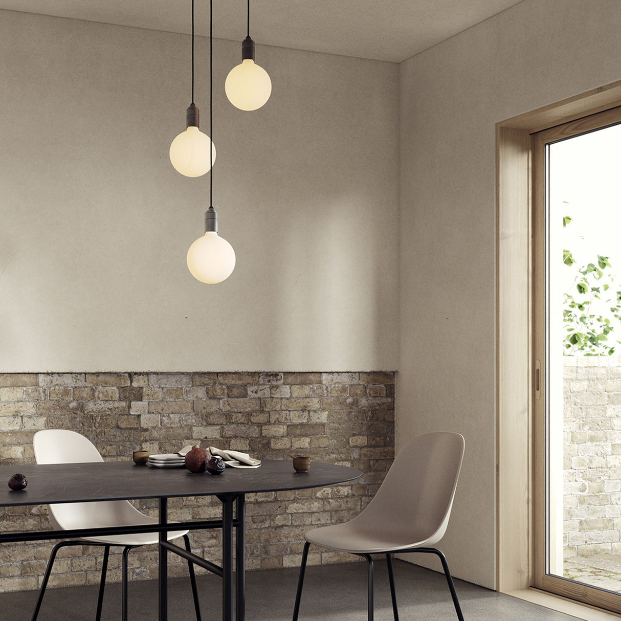Triple Pendant in Graphite + Sphere IV
