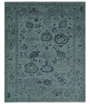 Gray and Charcoal Antique look Hand knotted Traditional Oushak wool Area Rug