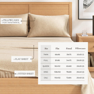 4 Piece Heathered Solid Cotton Blend Flannel Sheet Set - Anders Collection