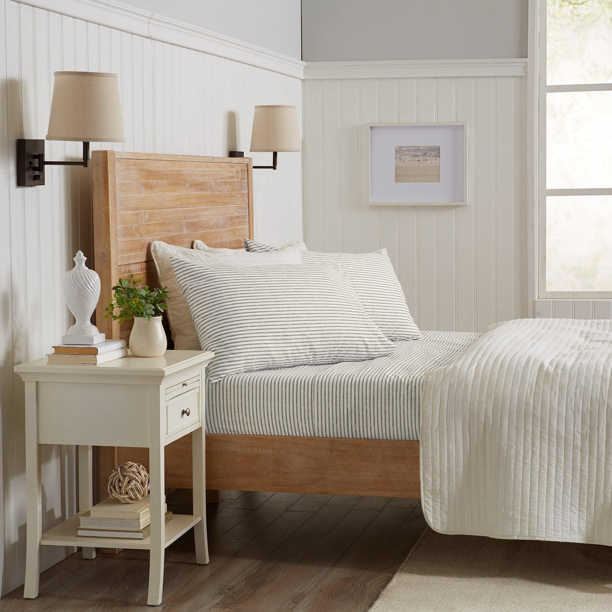 Striped Microfiber Sheet Set - Evette Collection