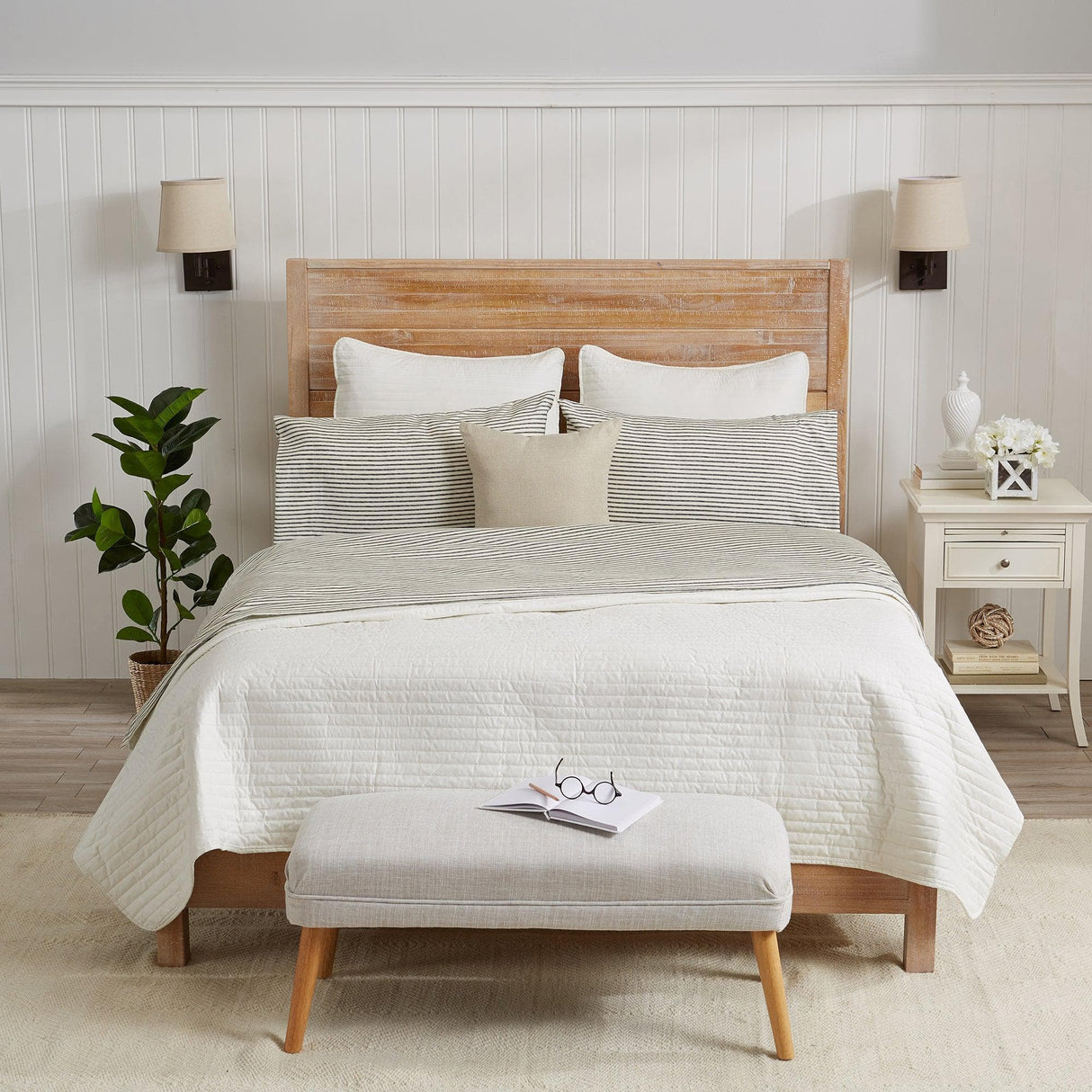 Striped Microfiber Sheet Set - Evette Collection