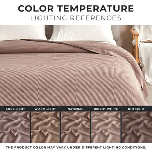 100% Cotton Small Waffle Weave Blanket - Hazel Collection