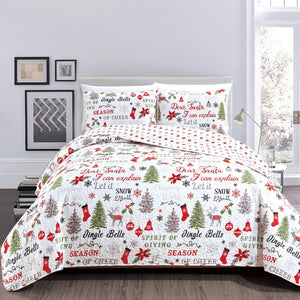 Holiday 3 Piece Quilt Set - Carol Collection