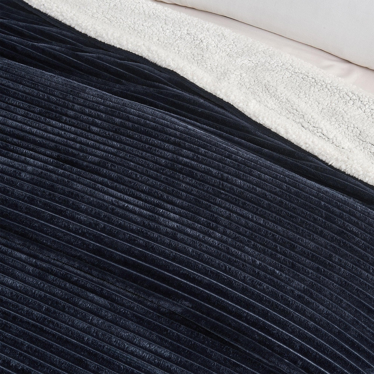 Ribbed Sherpa Throw Blanket - Corduroy Collection