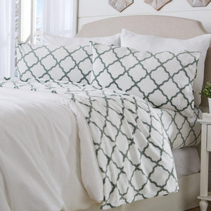 4-Piece Printed Plush Sheet - Velvet Luxe Lattice Collection
