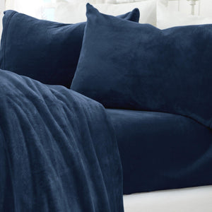 4-Piece Solid Plush Sheet - Velvet Luxe Collection