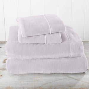 4-Piece Solid Plush Sheet - Velvet Luxe Collection