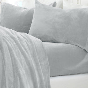 4-Piece Solid Plush Sheet - Velvet Luxe Collection