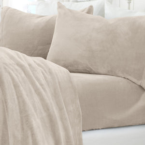 4-Piece Solid Plush Sheet - Velvet Luxe Collection