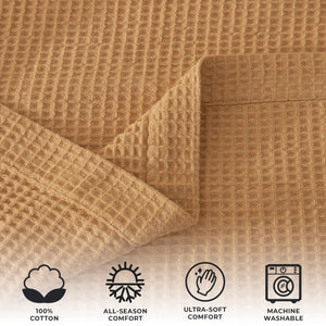 100% Cotton Waffle Weave Blanket - Mikala Collection