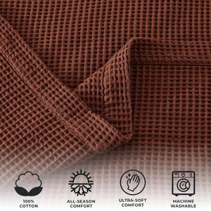 100% Cotton Waffle Weave Blanket - Mikala Collection