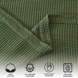 100% Cotton Waffle Weave Blanket - Mikala Collection