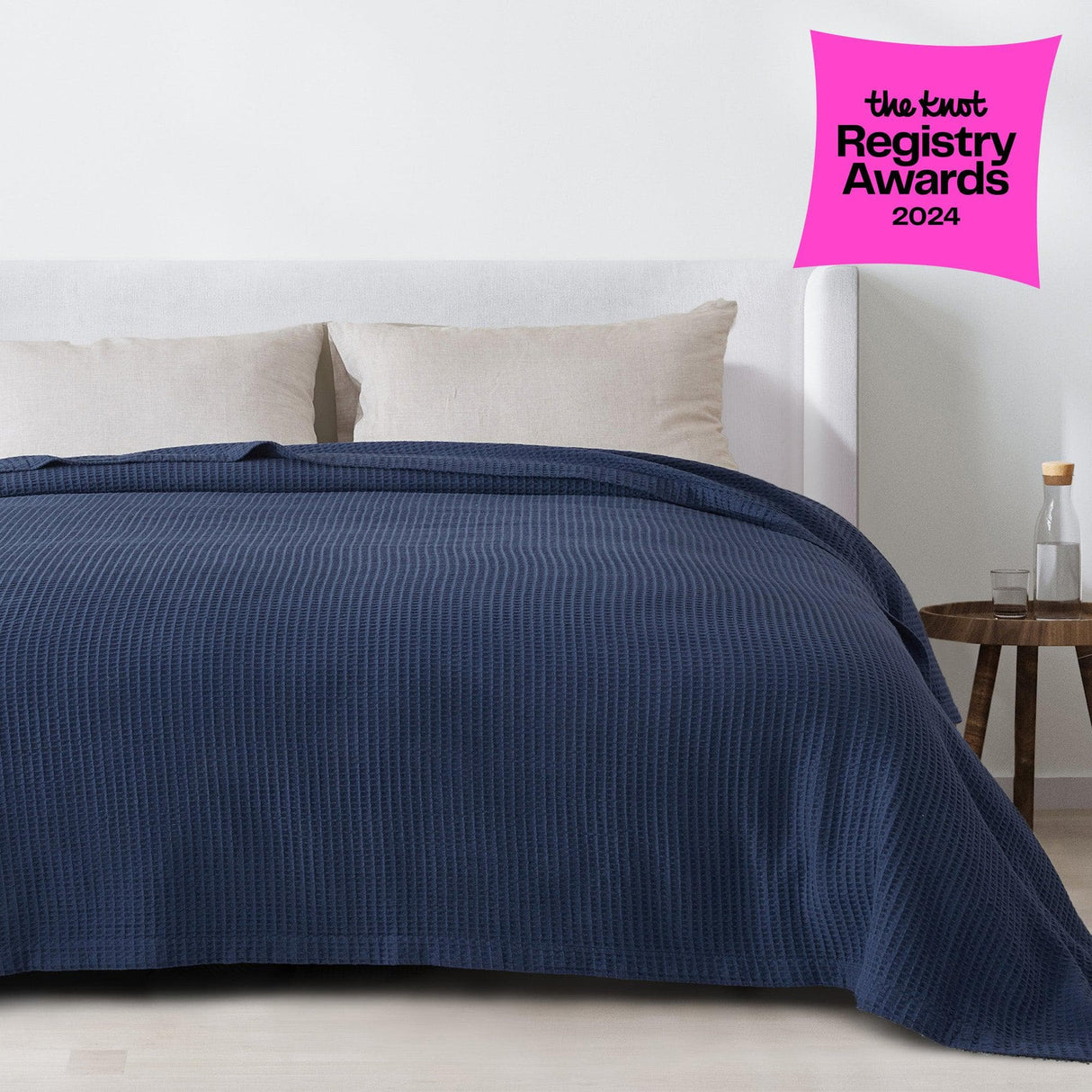 100% Cotton Waffle Weave Blanket - Mikala Collection