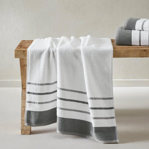 Decorative Cotton Stripe Bath Towel Set - Noelle Collection